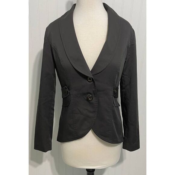 Cabi Work It Two Button Blazer 769 Flap Pockets  Career Charcoal Grey‎ SIze 6 - Picture 11 of 11